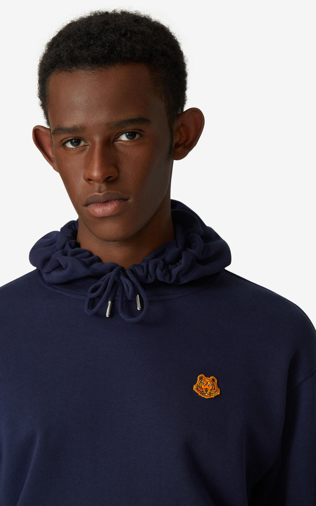 Sweat A Capuche Kenzo Homme Tiger Crest Bleu Marine Bleu SQJVA-0216